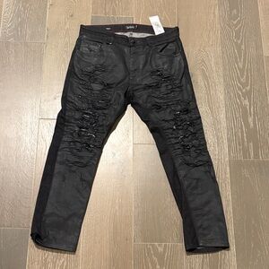 Philipp Plein Black Distressed  Jeans